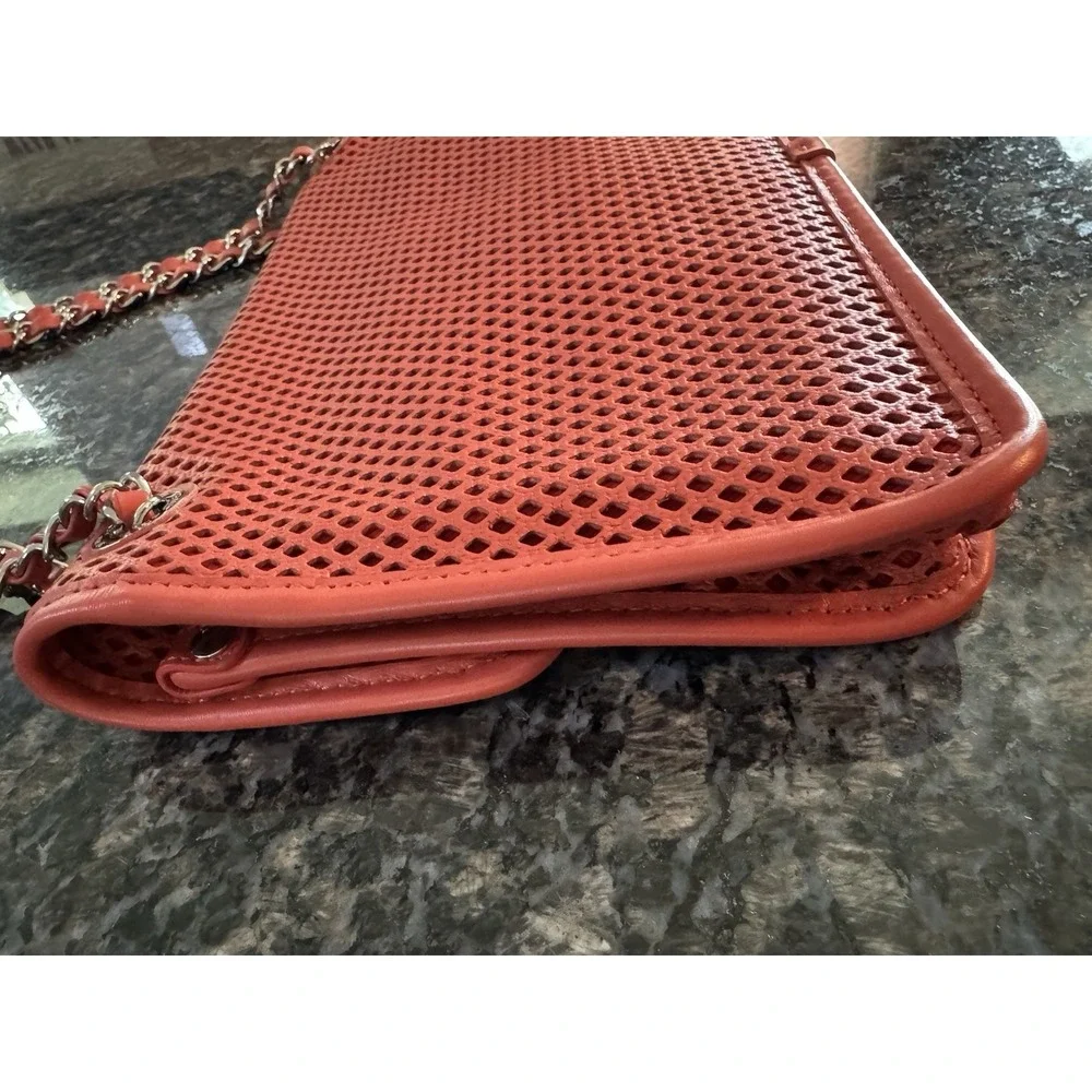 CHANEL Red Perforated Calfskin Leather Jumbo Flap Bag Fantastic Condition!